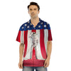 American Astronaut Print Men's Hawaiian Shirt-grizzshop