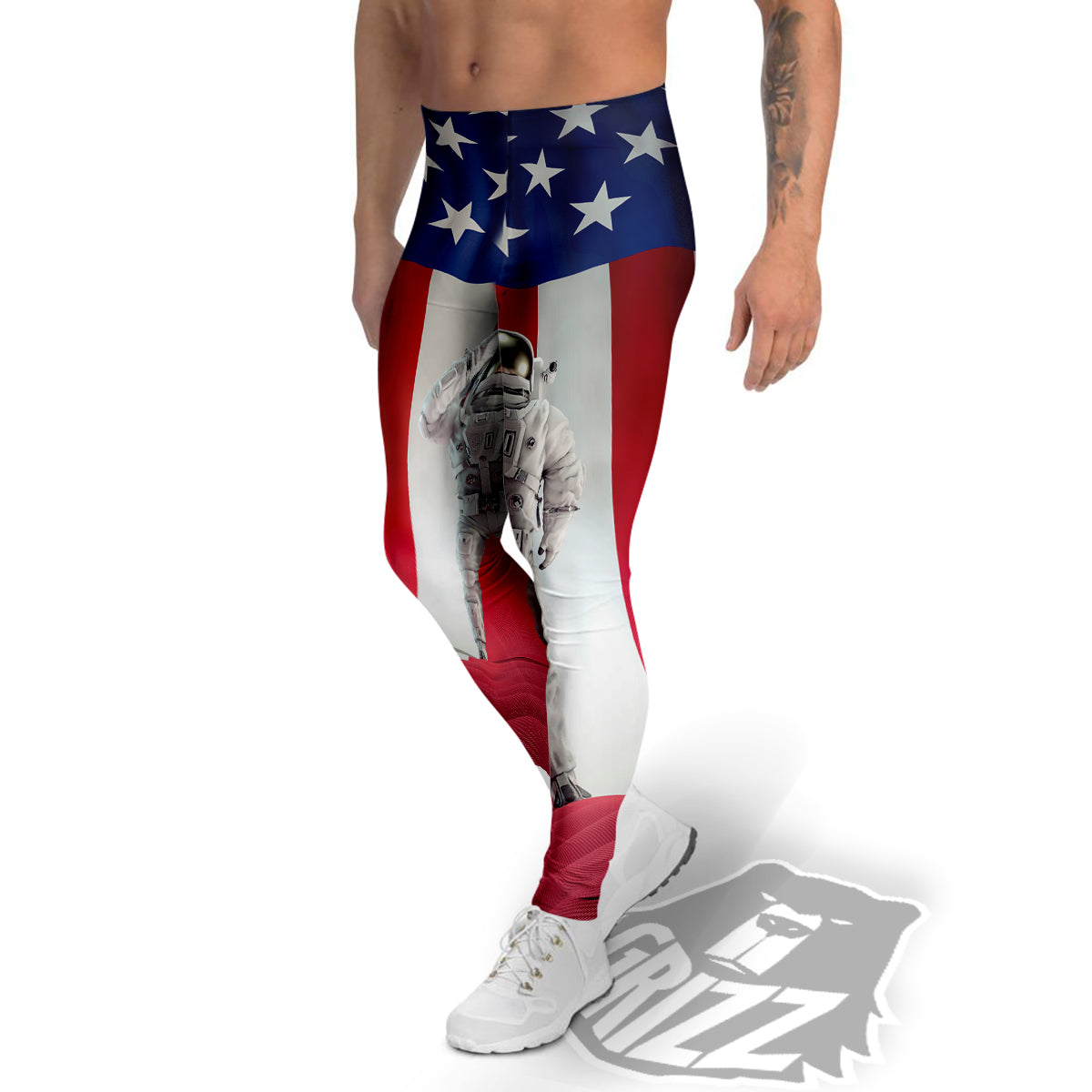 American Astronaut Print Men's Leggings-grizzshop