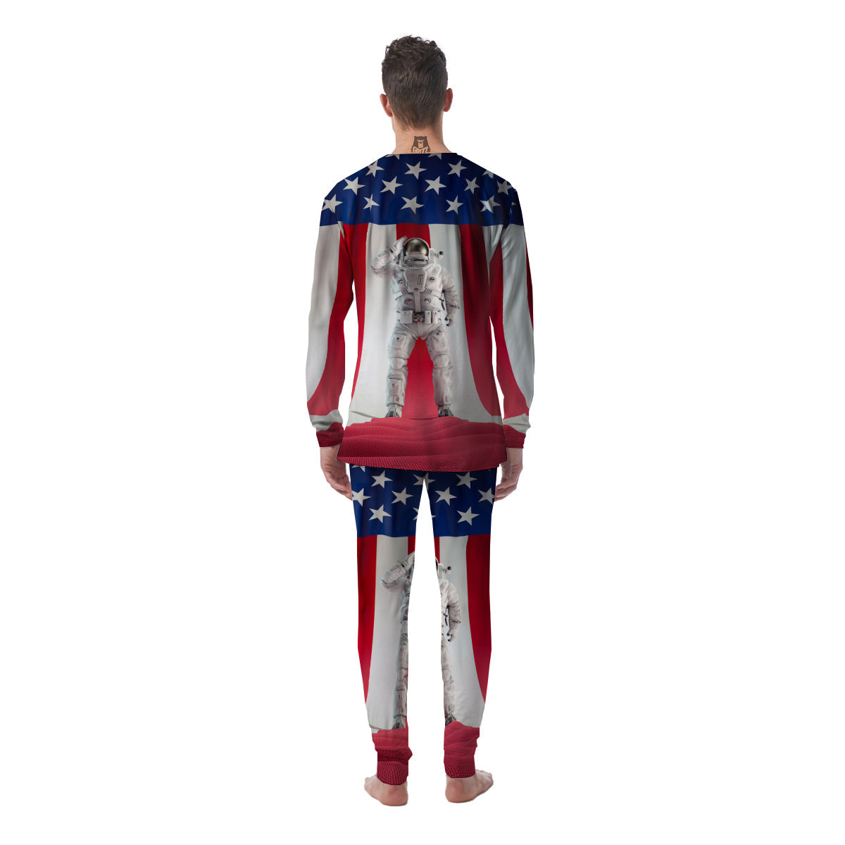 American Astronaut Print Men's Pajamas-grizzshop