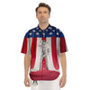 American Astronaut Print Men's Short Sleeve Shirts-grizzshop