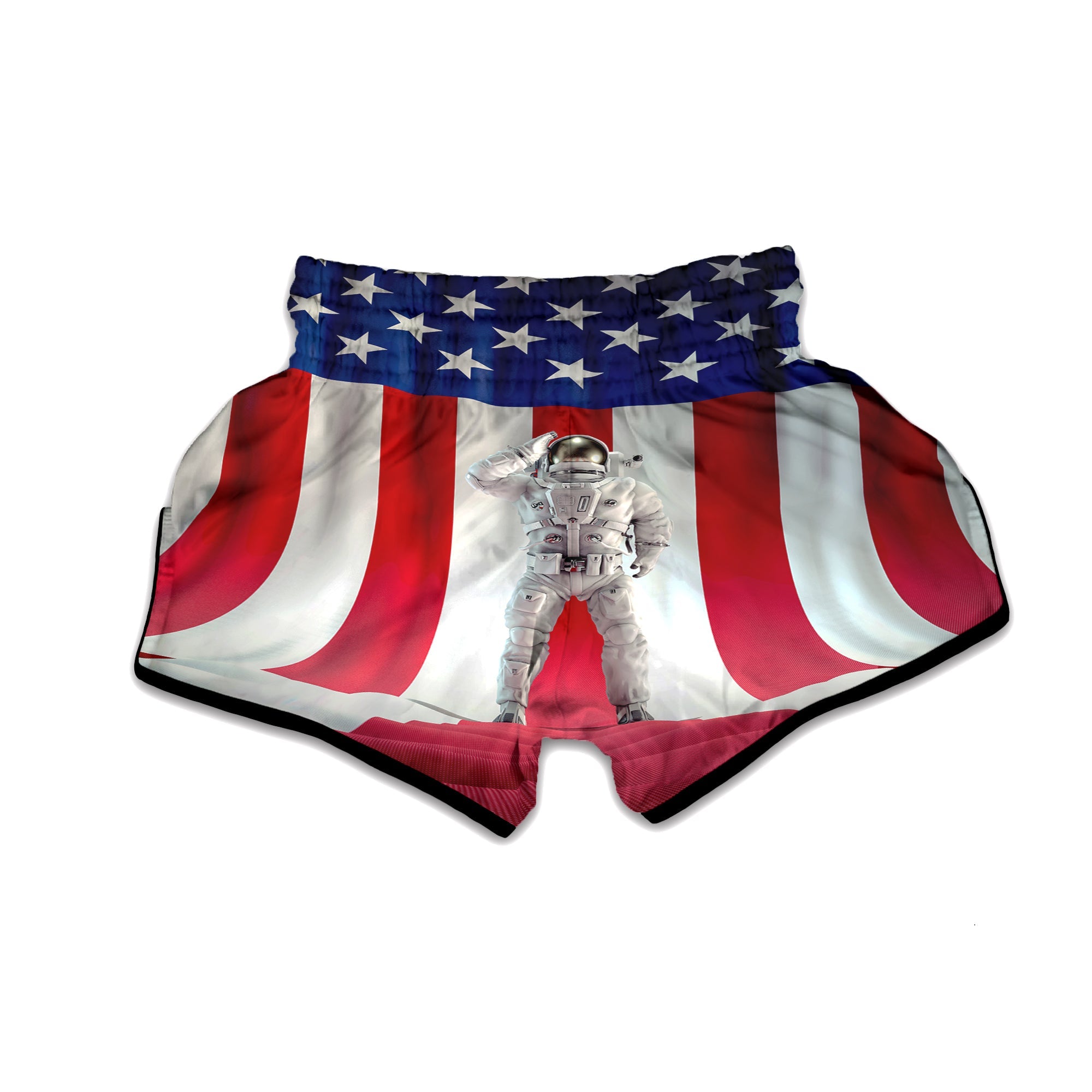 American Astronaut Print Muay Thai Boxing Shorts-grizzshop