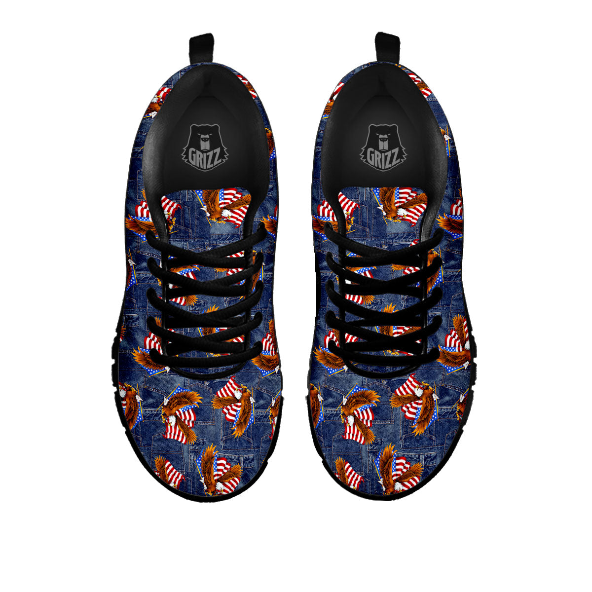 American Eagle Denim Print Pattern Black Sneaker-grizzshop