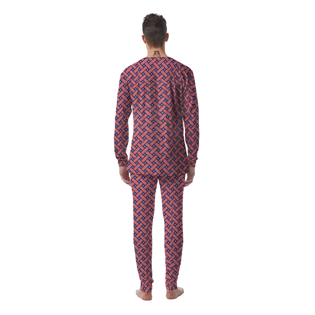 American Flag 4th of July Print Pattern Men's Pajamas-grizzshop