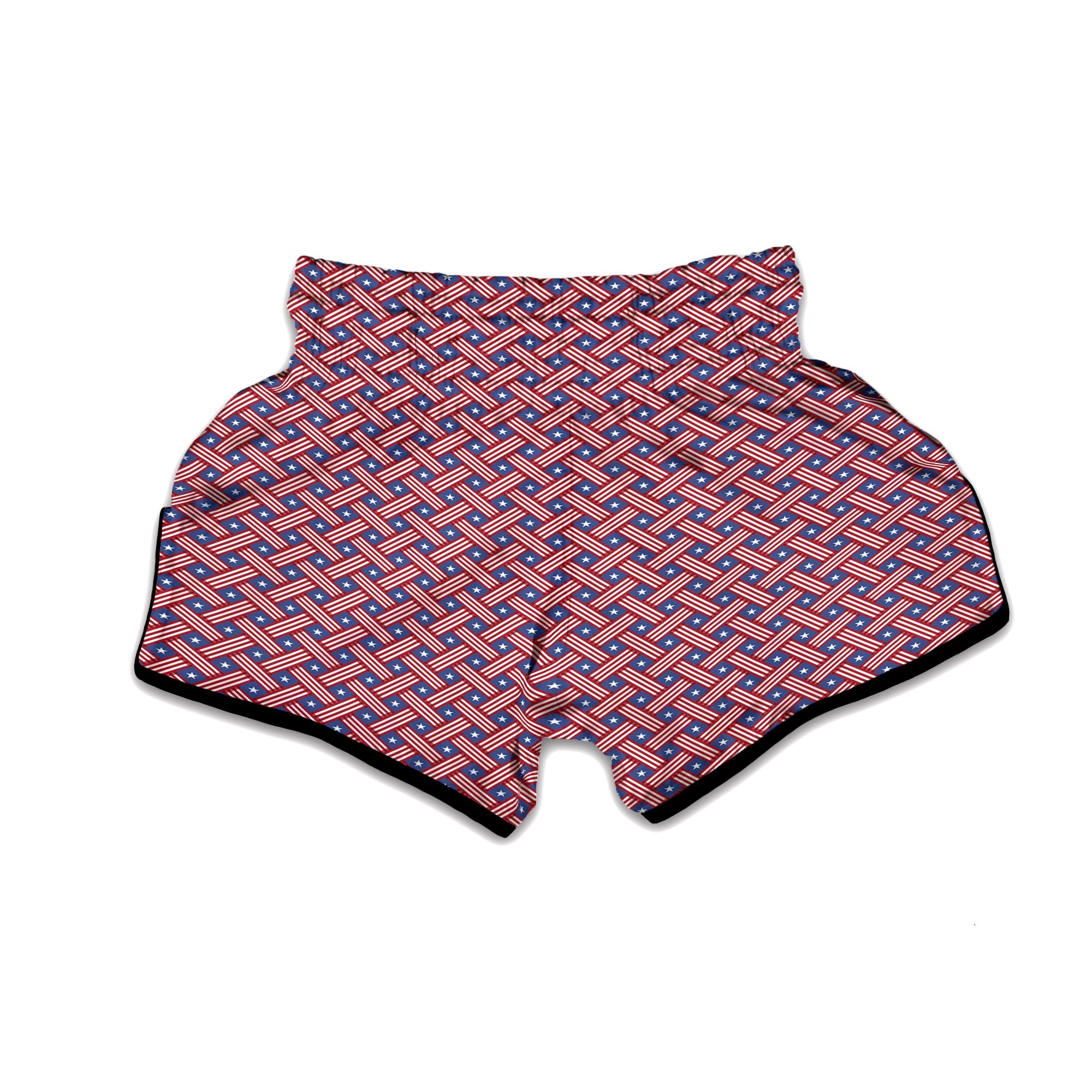 American Flag 4th of July Print Pattern Muay Thai Boxing Shorts-grizzshop