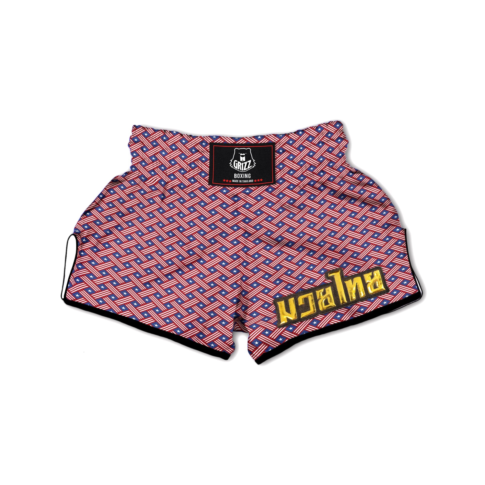 American Flag 4th of July Print Pattern Muay Thai Boxing Shorts-grizzshop