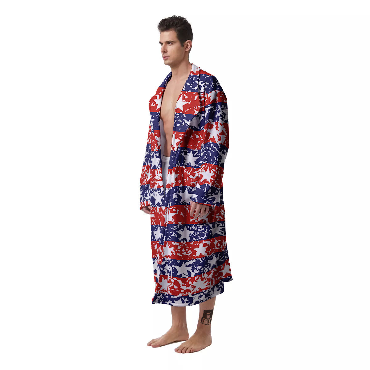 American Flag Abstract Print Men's Robe-grizzshop