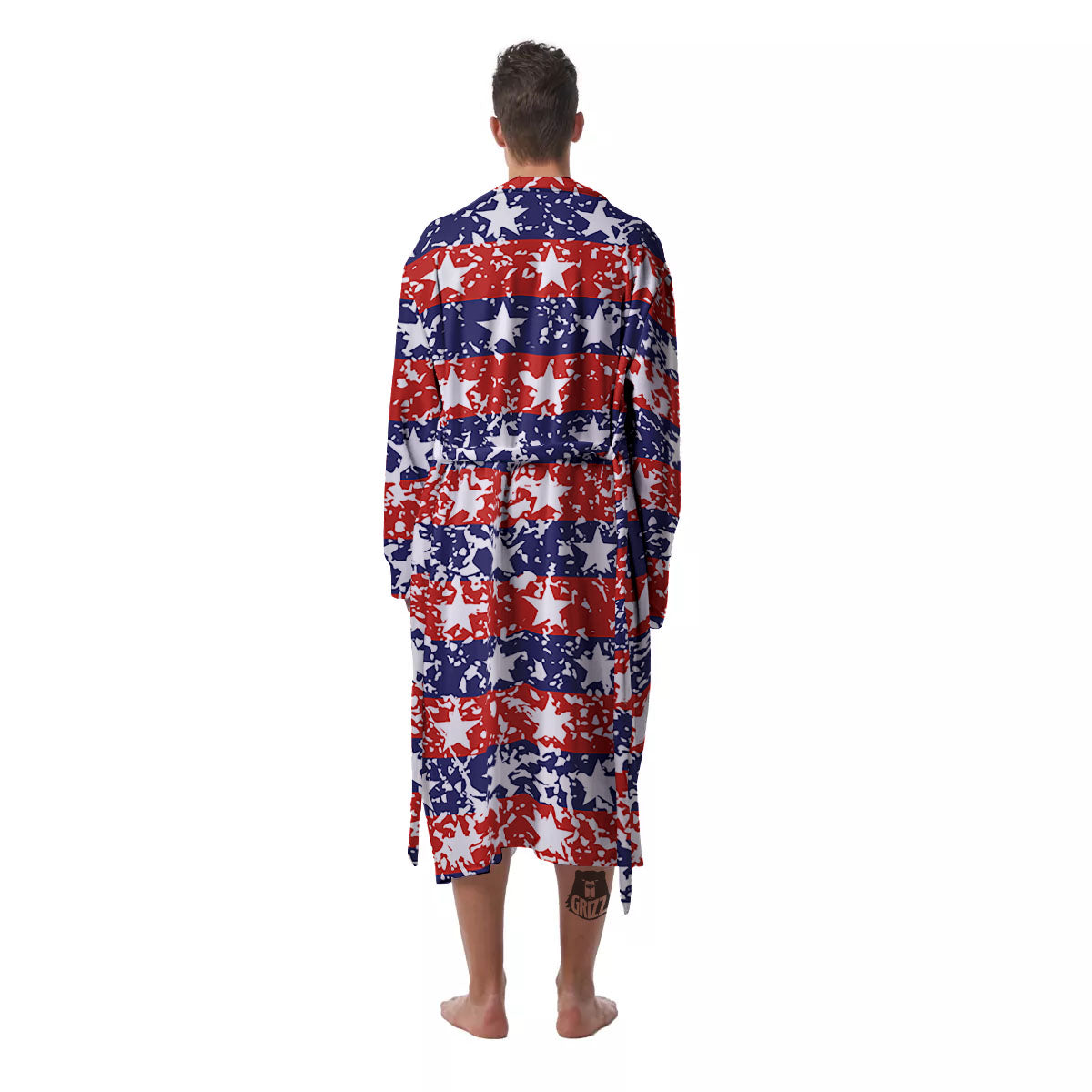 American Flag Abstract Print Men's Robe-grizzshop