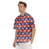 American Flag Abstract Print Men's Short Sleeve Shirts-grizzshop