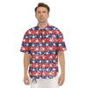 American Flag Abstract Print Men's Short Sleeve Shirts-grizzshop