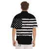 American Flag Black Print Men's Short Sleeve Shirts-grizzshop