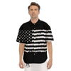 American Flag Black Print Men's Short Sleeve Shirts-grizzshop