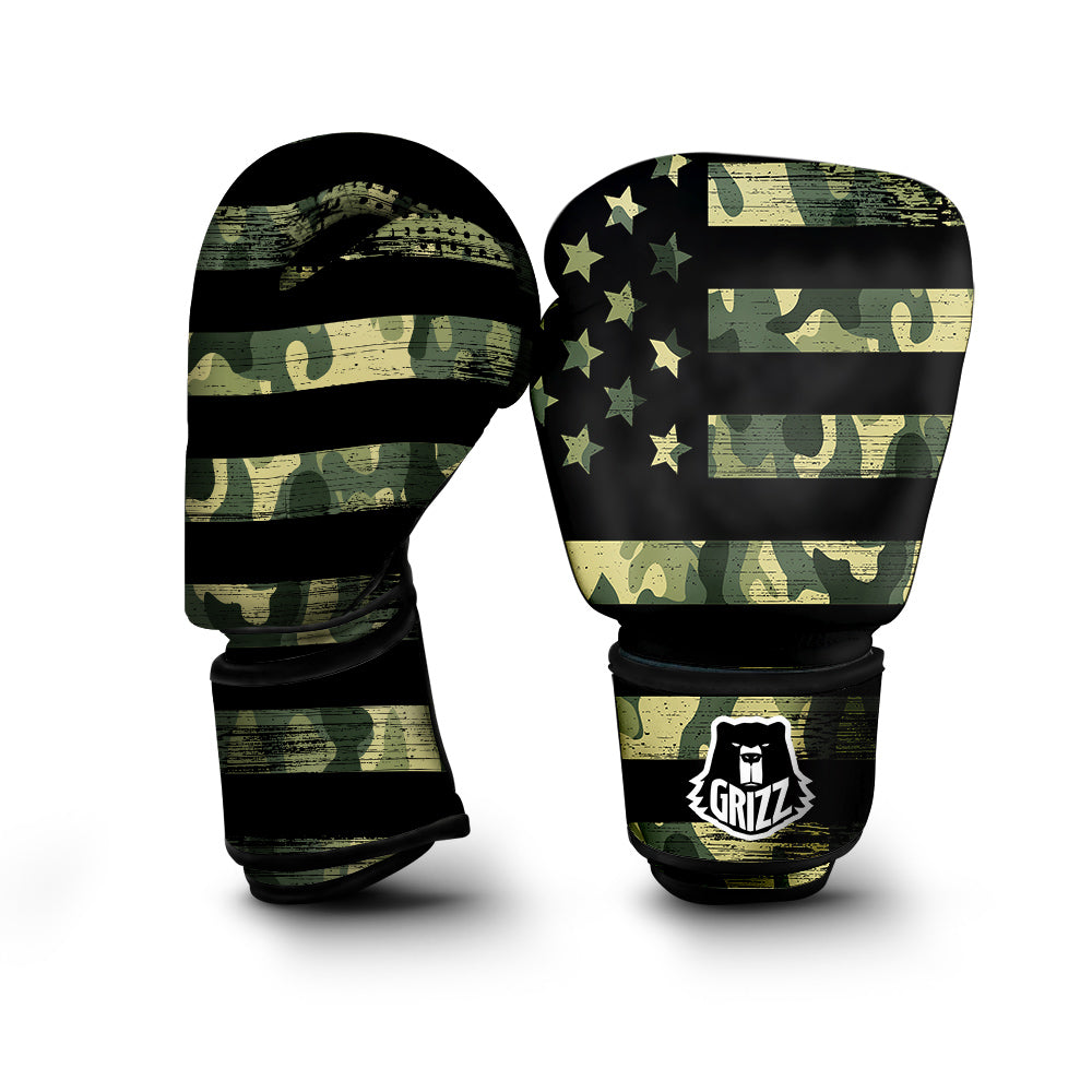 American Flag Camouflage Print Boxing Gloves-grizzshop