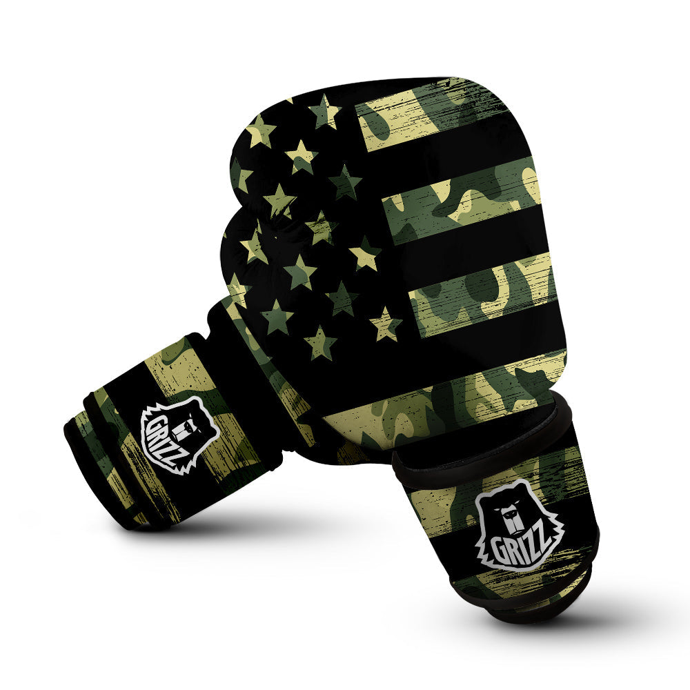 American Flag Camouflage Print Boxing Gloves-grizzshop