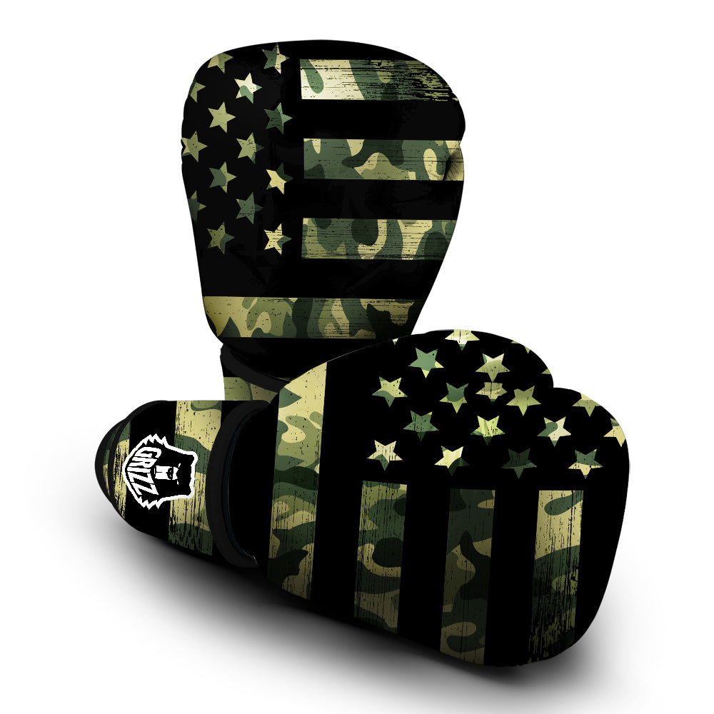 American Flag Camouflage Print Boxing Gloves-grizzshop