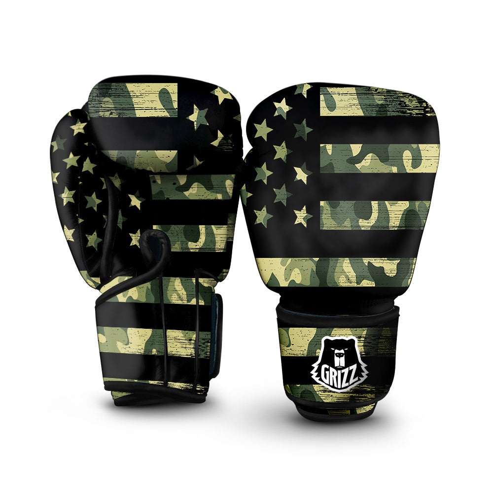 American Flag Camouflage Print Boxing Gloves-grizzshop