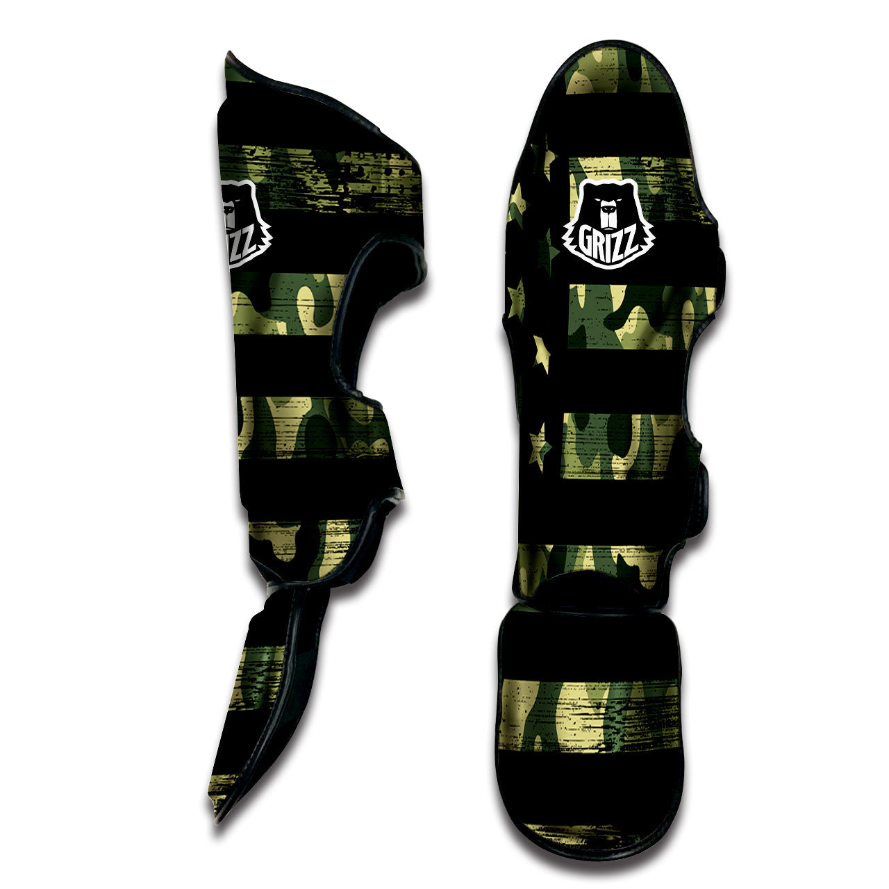 American Flag Camouflage Print Muay Thai Shin Guards-grizzshop