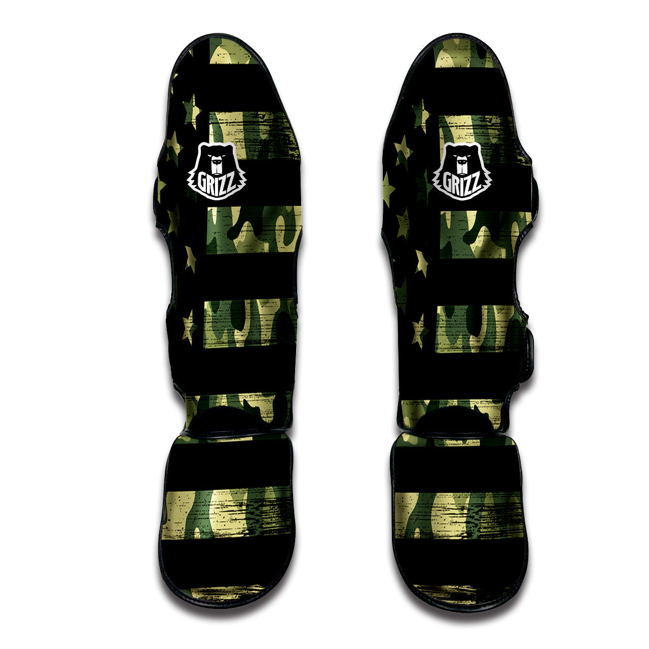 American Flag Camouflage Print Muay Thai Shin Guards-grizzshop