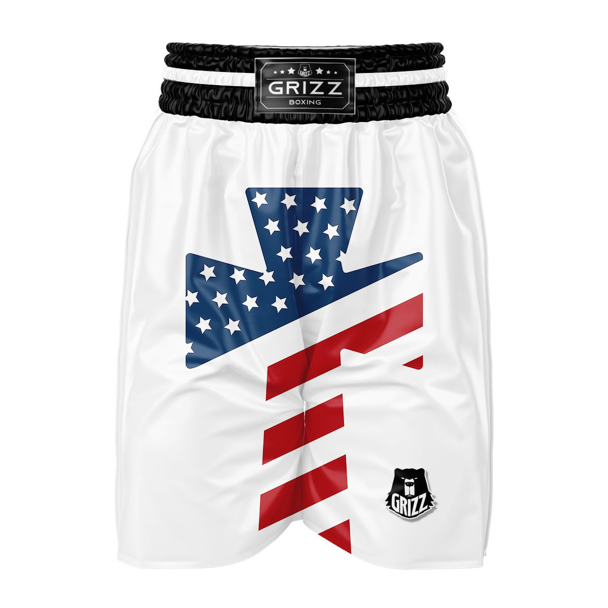 American Flag Christian Cross Print Boxing Shorts-grizzshop