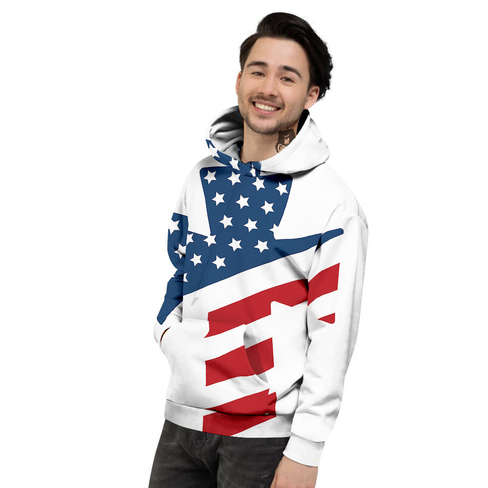 American Flag Christian Cross Print Men's Hoodie-grizzshop