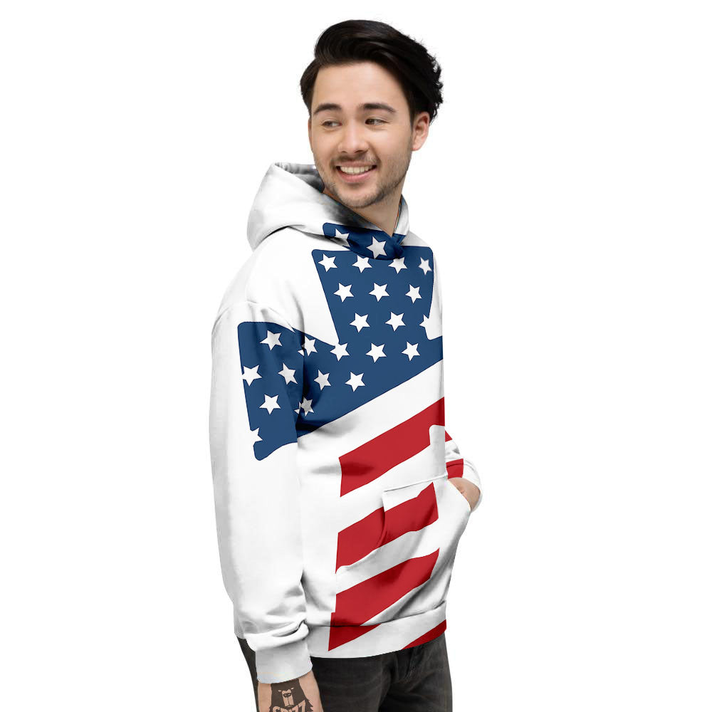 American Flag Christian Cross Print Men's Hoodie-grizzshop