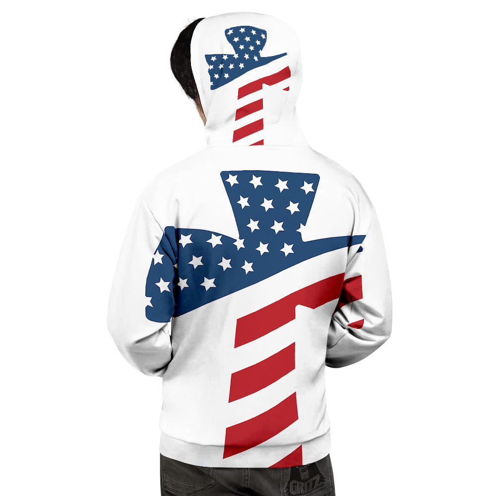 American Flag Christian Cross Print Men's Hoodie-grizzshop