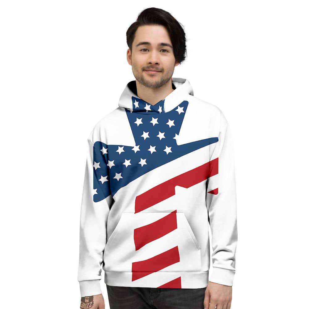 American Flag Christian Cross Print Men's Hoodie-grizzshop