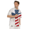 American Flag Christian Cross Print Men's Short Sleeve Shirts-grizzshop