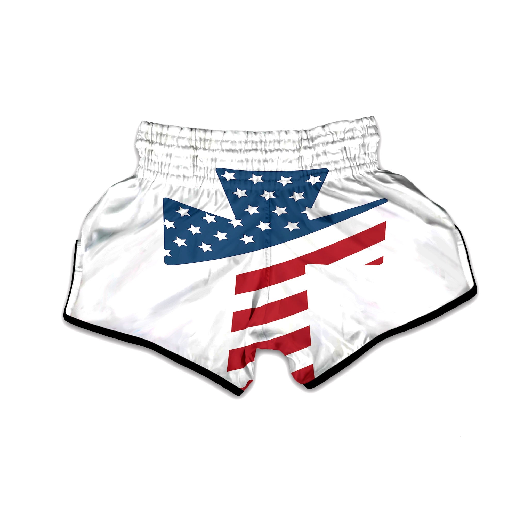 American Flag Christian Cross Print Muay Thai Boxing Shorts-grizzshop