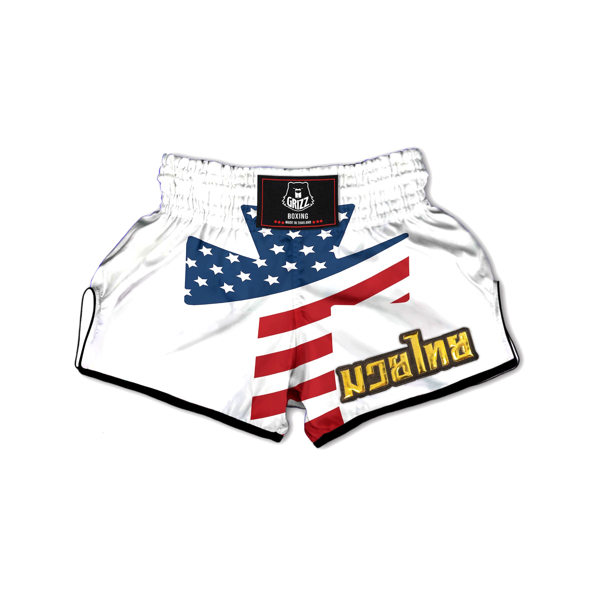 American Flag Christian Cross Print Muay Thai Boxing Shorts-grizzshop