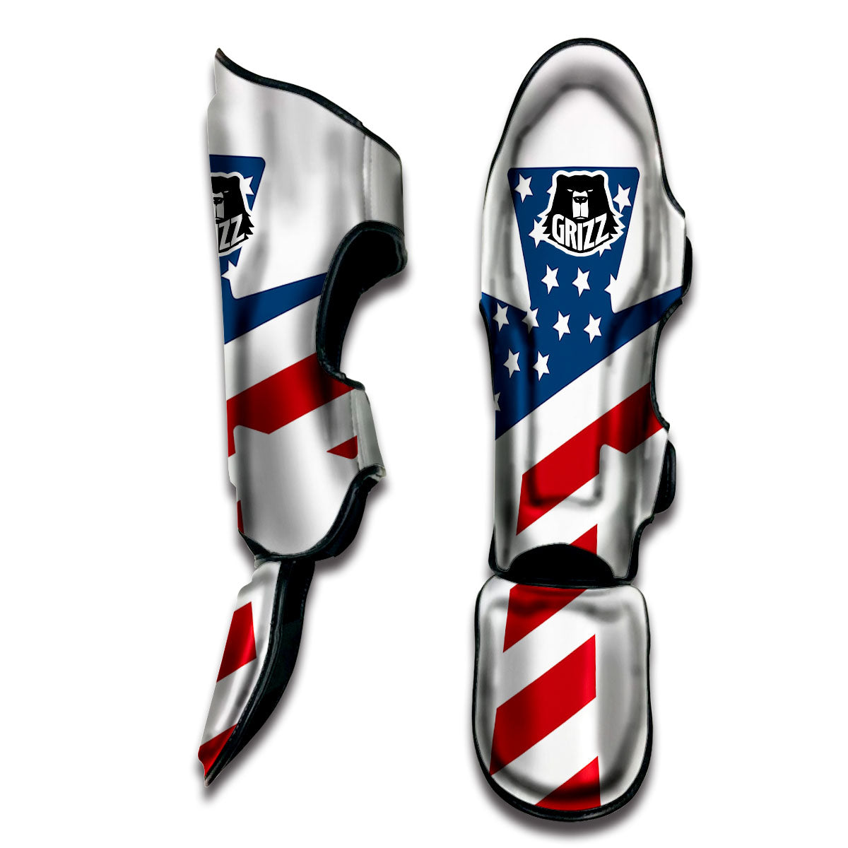 American Flag Christian Cross Print Muay Thai Shin Guards-grizzshop