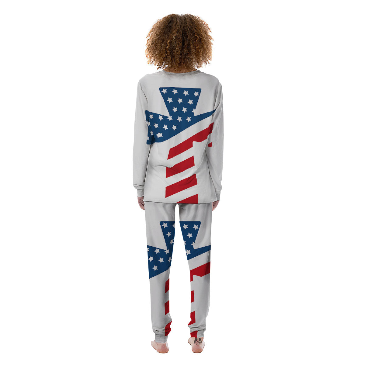 American Flag Christian Cross Print Women's Pajamas-grizzshop