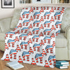 American Flag Donkey Pattern Print Blanket-grizzshop