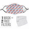 American Flag Donkey Pattern Print Face Mask-grizzshop