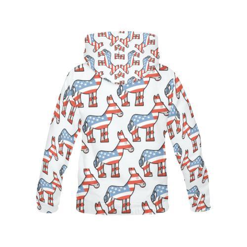 American Flag Donkey Pattern Print Men Pullover Hoodie-grizzshop