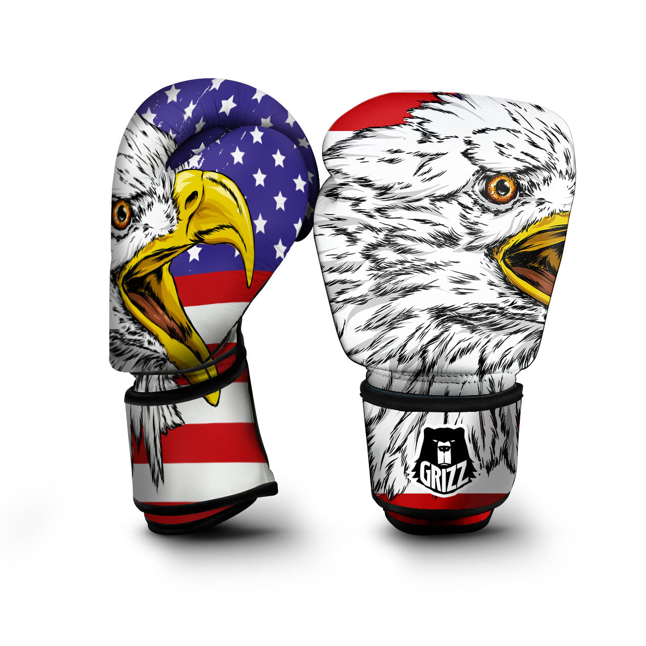 American Flag Eagle Print Boxing Gloves-grizzshop