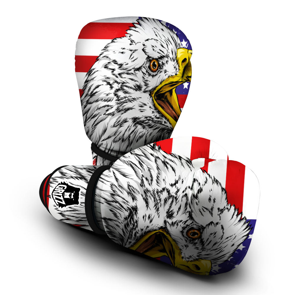 American Flag Eagle Print Boxing Gloves-grizzshop