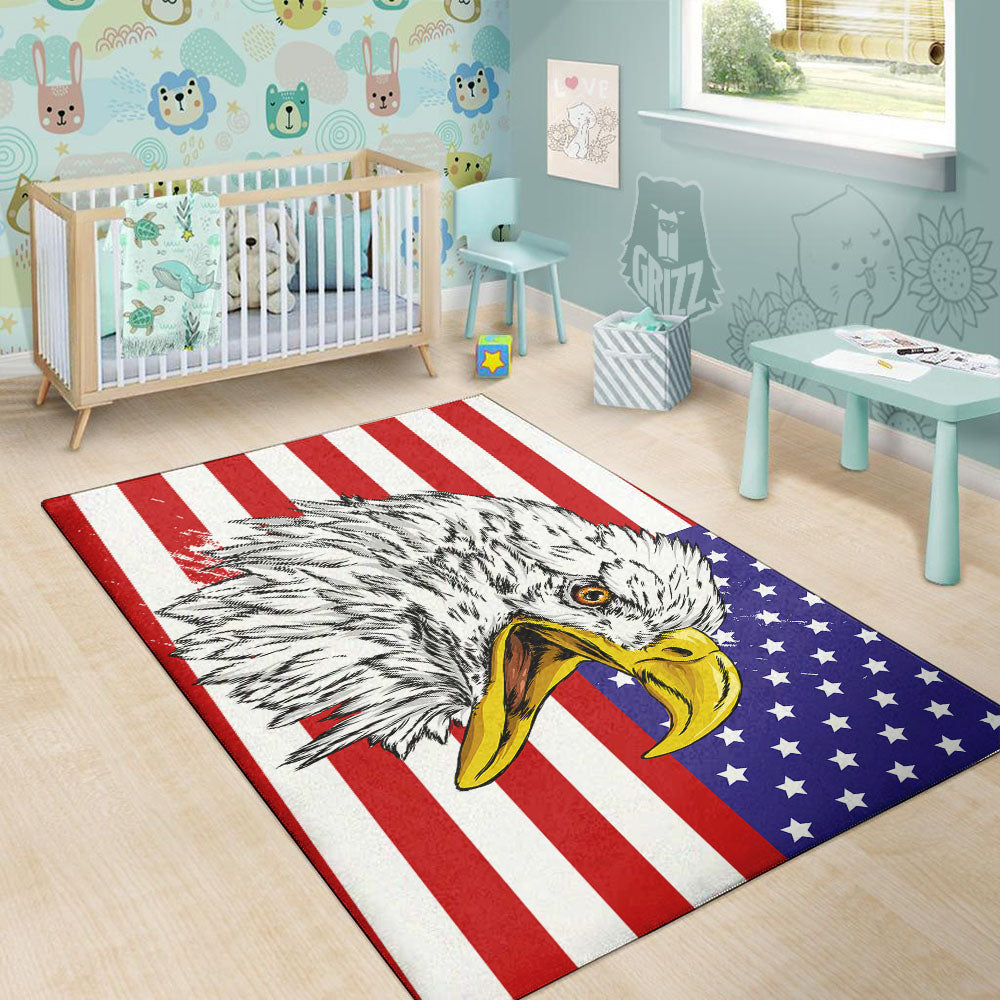 American Flag Eagle Print Floor Mat-grizzshop