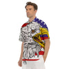 American Flag Eagle Print Men's Short Sleeve Shirts-grizzshop