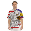 American Flag Eagle Print Men's Short Sleeve Shirts-grizzshop