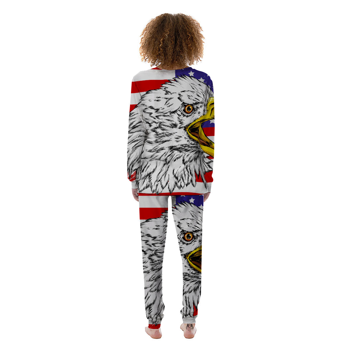 American Flag Eagle Print Women's Pajamas-grizzshop