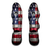 American Flag Grunge Print Muay Thai Shin Guards-grizzshop