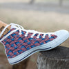 American Flag Grunge Print Pattern White High Top Shoes-grizzshop