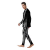 American Flag Grunge White And Black Print Men's Pajamas-grizzshop