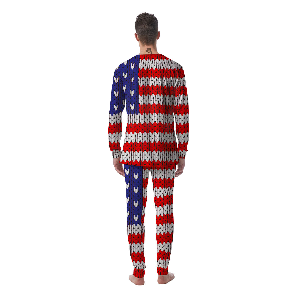 American Flag Knitted Print Men's Pajamas-grizzshop