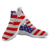 American Flag Knitted Print White Athletic Shoes-grizzshop