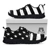 American Flag Monochrome Grunge Print Black Sneaker-grizzshop