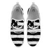 American Flag Monochrome Grunge Print White Athletic Shoes-grizzshop