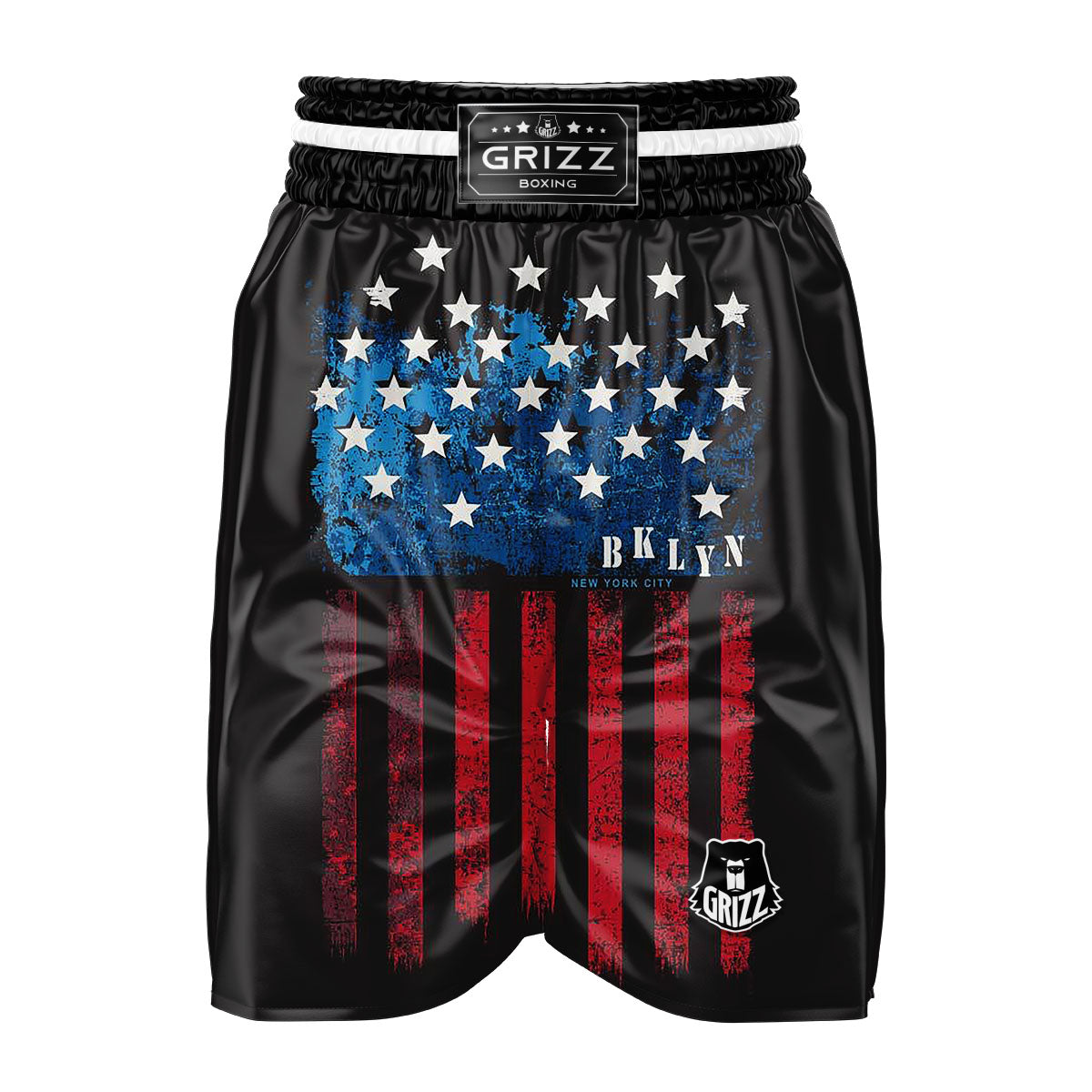 American Flag Vintage Print Boxing Shorts-grizzshop