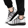 American Flag White And Black Print Black Athletic Shoes-grizzshop