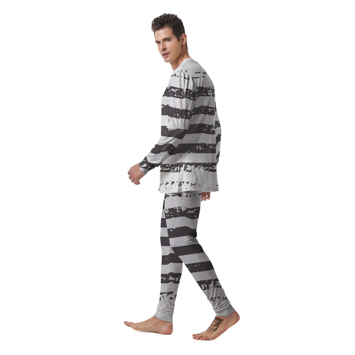 American Flag White And Black Print Men's Pajamas-grizzshop